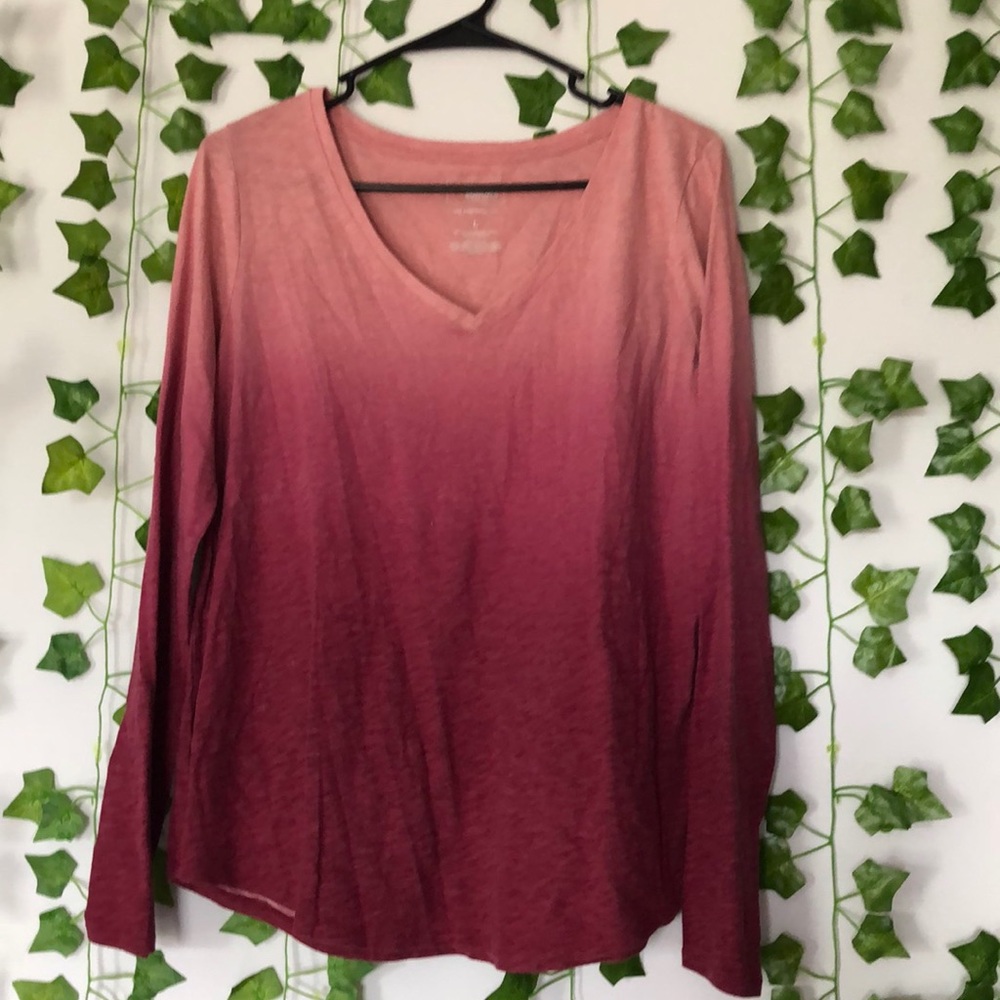BARLEY WORN ombré pink long sleeve shirt